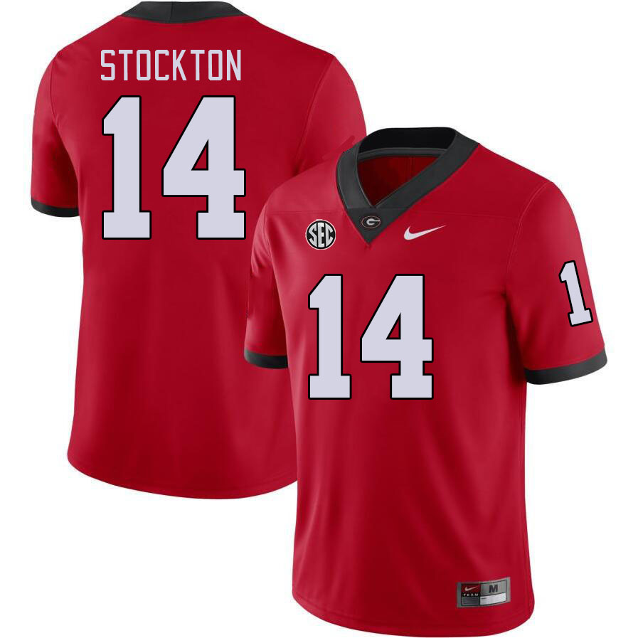 Georgia Bulldogs Men's Gunner Stockton #14 Red Stitched College UGA Football Jersey 23CP014KZ